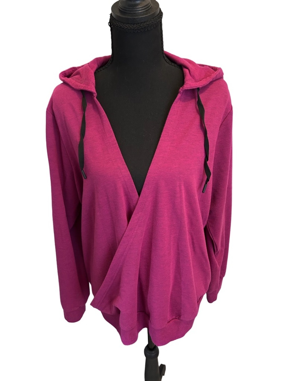 🍧 TORRID Raspberry Wrap-Front Hooded Sweatshirt 1 - Picture 2 of 6